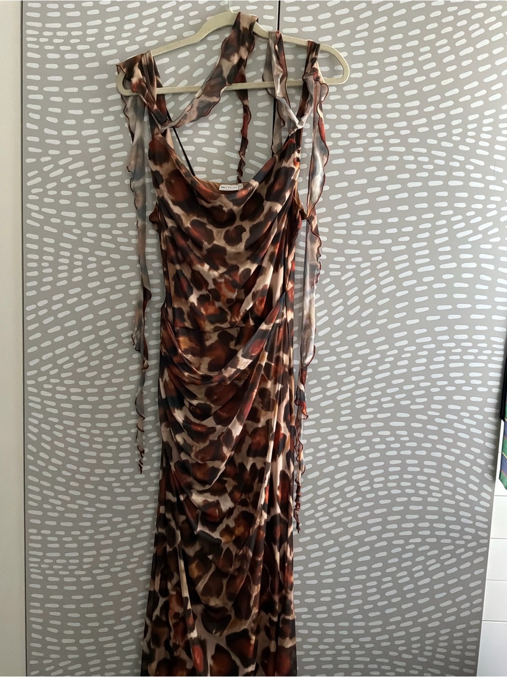 ASOS Design Leopard Print Slip Maxi Dress - US size 14 - Picture 3 of 7